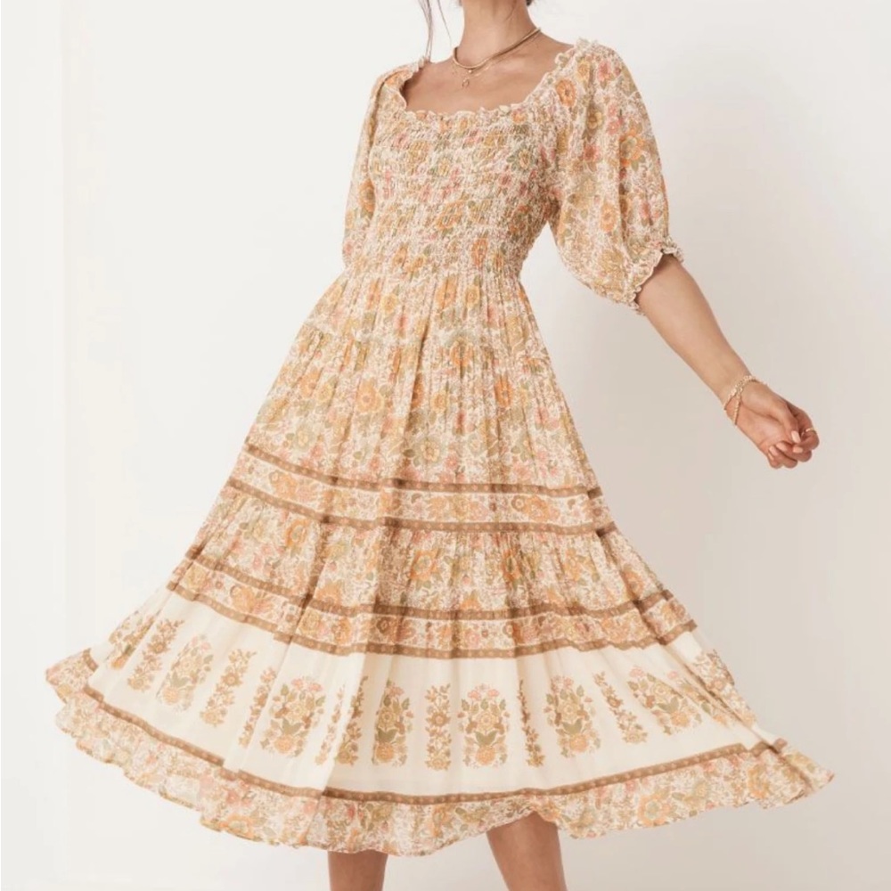 spell juniper shirred dress